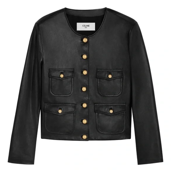 Celine | Jackets & Coats | Cline Lamb Skin Black Leather
